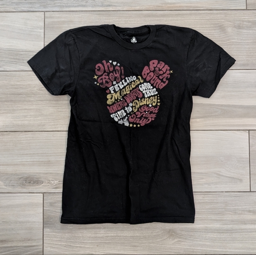Disney Mickey Head Words Disneyland Tee